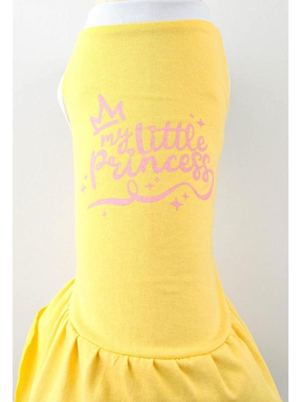 Платье для собак кулирка, М (ДС 30, ОШ 34-38, ОГ 40-44), Желтое