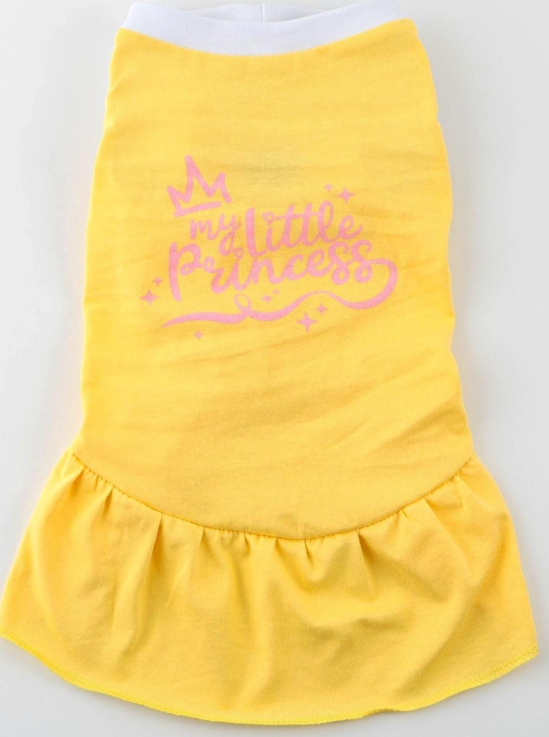 Платье для собак кулирка, L (ДС 32, ОШ 38-42, ОГ 44-48), Желтое