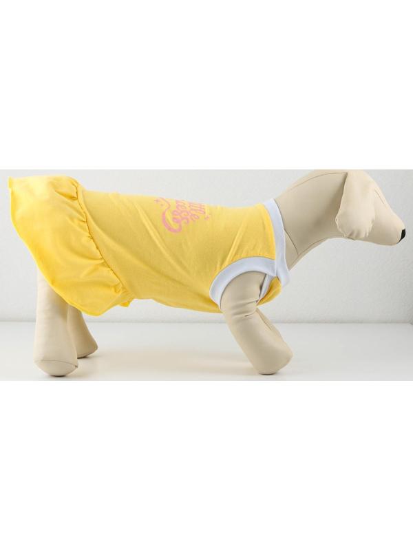 Платье для собак кулирка, L (ДС 32, ОШ 38-42, ОГ 44-48), Желтое