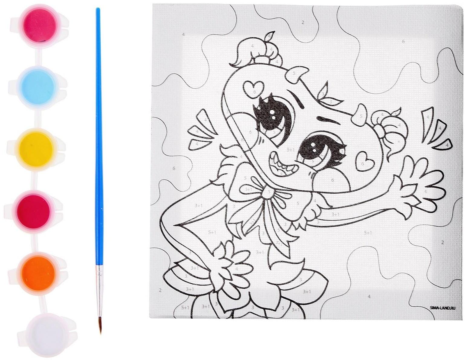 Картина по номерам «Мягкая подружка», 15х15 см