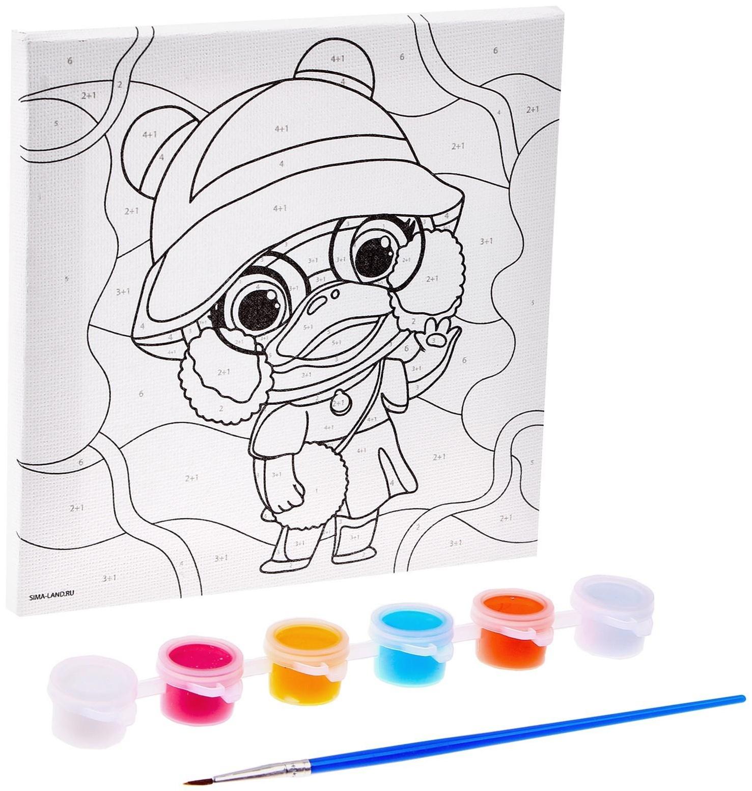 Картина по номерам «Стильная уточка», 15х15 см