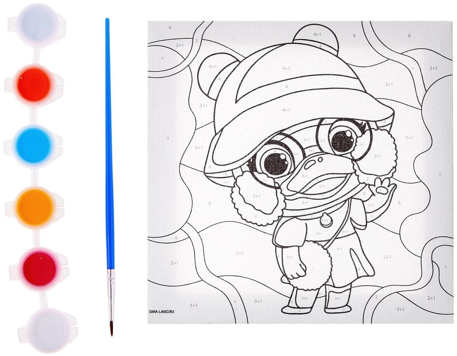 Картина по номерам «Стильная уточка», 15х15 см