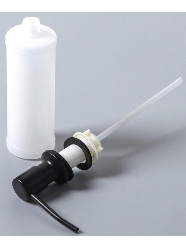 Врезной дозатор для жидкого мыла или средства для мытья посуды, 350 мл, цвет чёрный