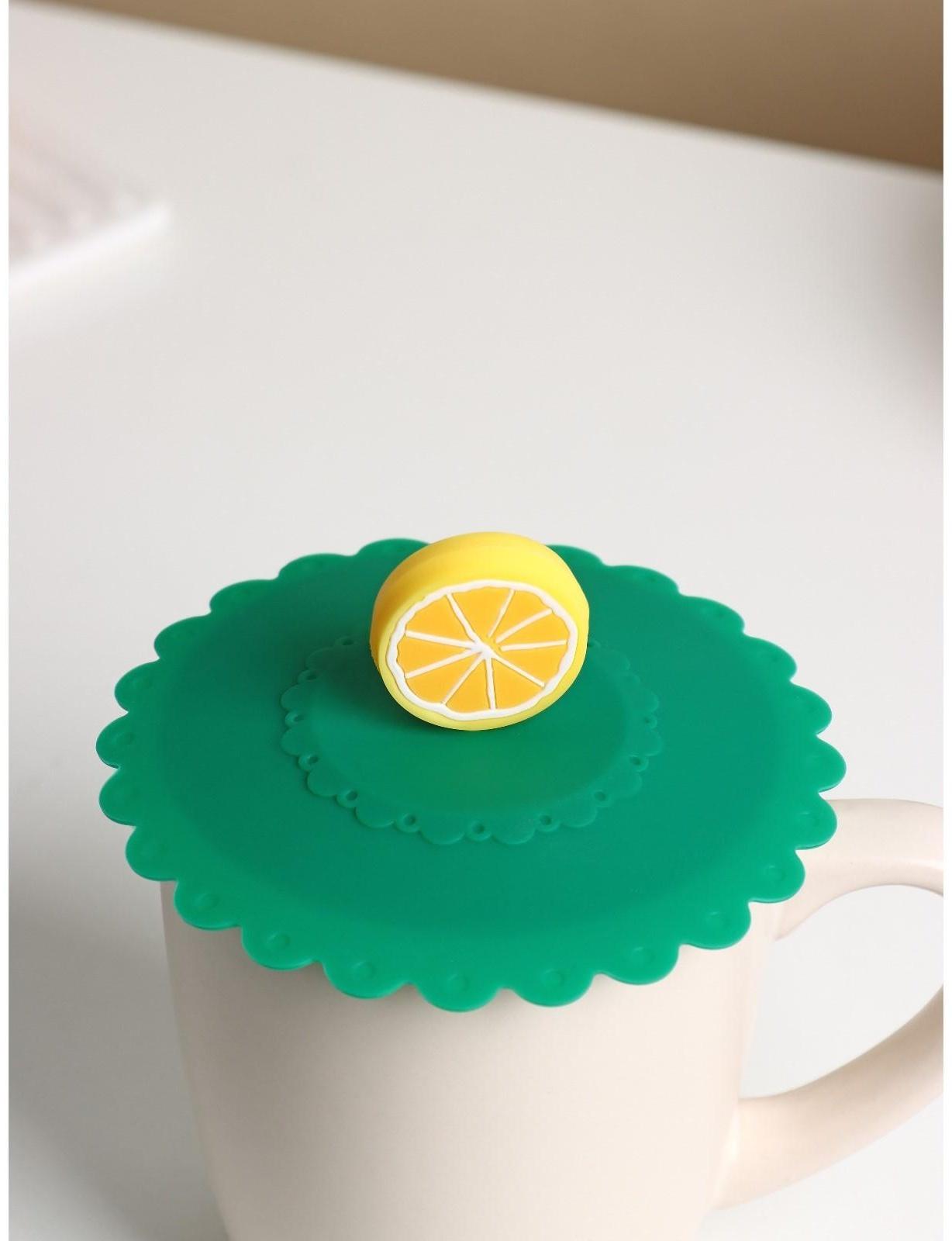 Крышка-непроливайка Доляна «Лимон» d=11 см, цвет зелёный