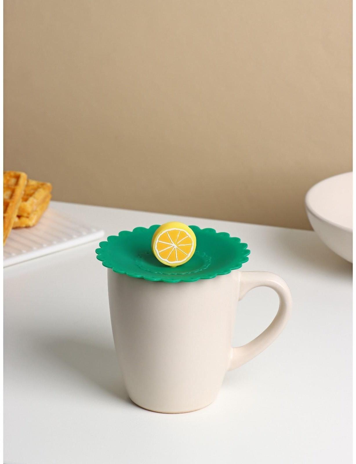 Крышка-непроливайка Доляна «Лимон» d=11 см, цвет зелёный