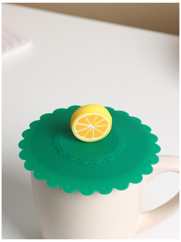 Крышка-непроливайка Доляна «Лимон» d=11 см, цвет зелёный