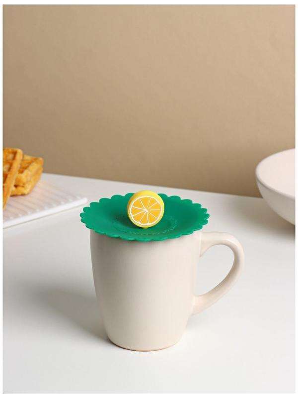 Крышка-непроливайка Доляна «Лимон» d=11 см, цвет зелёный