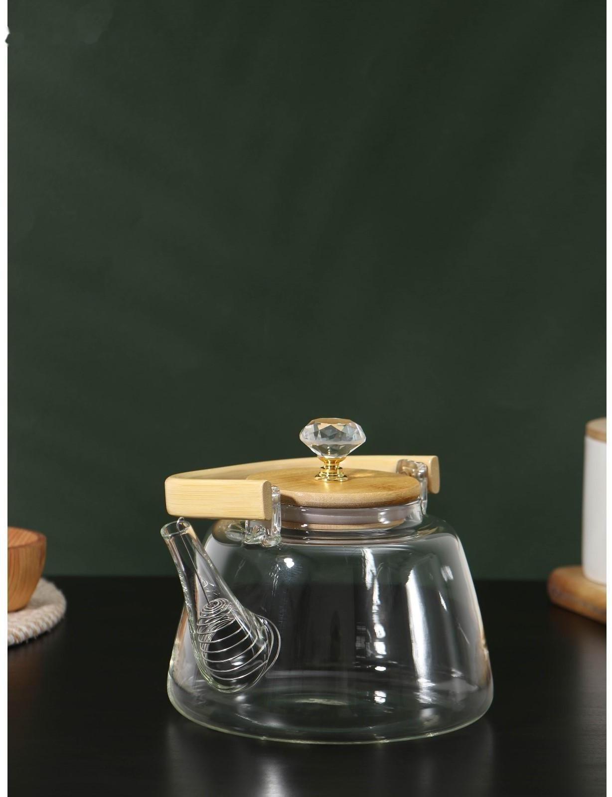 Чайник стеклянный заварочный «Эко. Бриллиант», 1 л, 17×15×19, с металлическим ситом