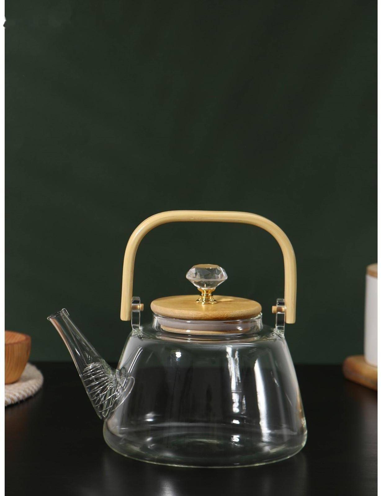 Чайник стеклянный заварочный «Эко. Бриллиант», 1 л, 17×15×19, с металлическим ситом