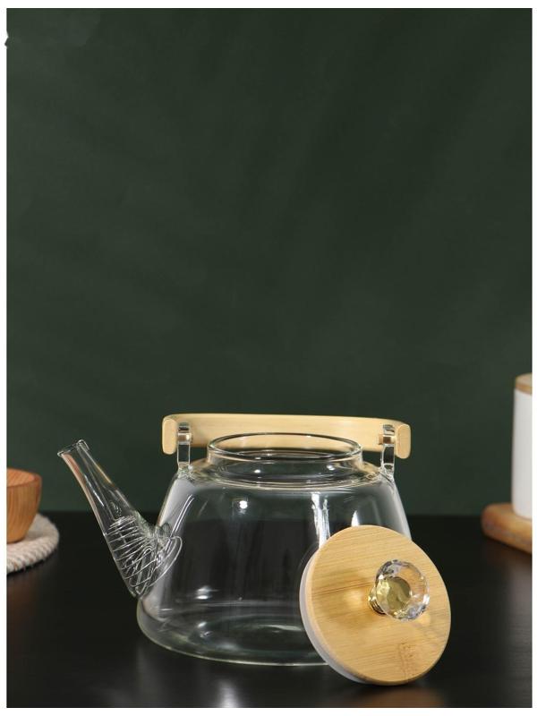 Чайник стеклянный заварочный «Эко. Бриллиант», 1 л, 17×15×19, с металлическим ситом