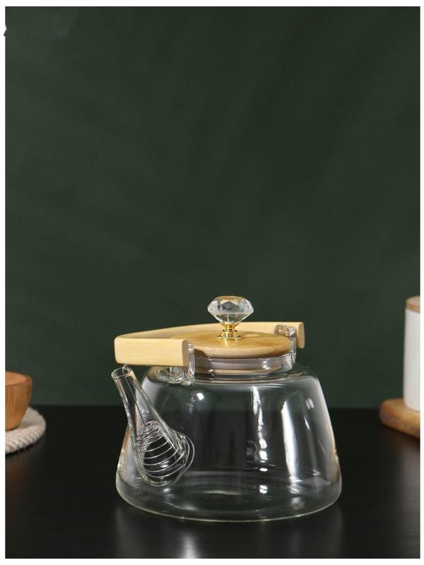 Чайник стеклянный заварочный «Эко. Бриллиант», 1 л, 17×15×19, с металлическим ситом