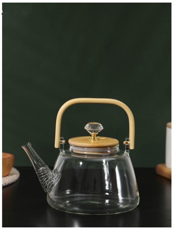 Чайник стеклянный заварочный «Эко. Бриллиант», 1 л, 17×15×19, с металлическим ситом