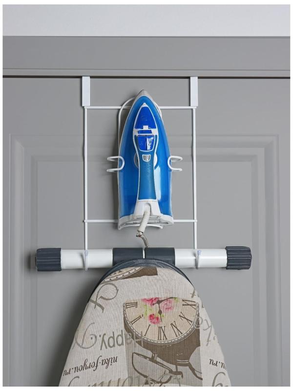 Подставка надверная для гладильной доски и утюга, 25×14,5×40,5 см, цвет белый