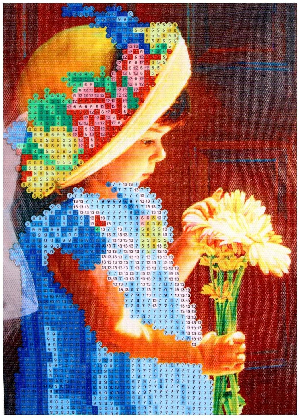 Алмазная вышивка с частичным заполнением «Девочка» и гравюра «Кошачьи нежности» А5