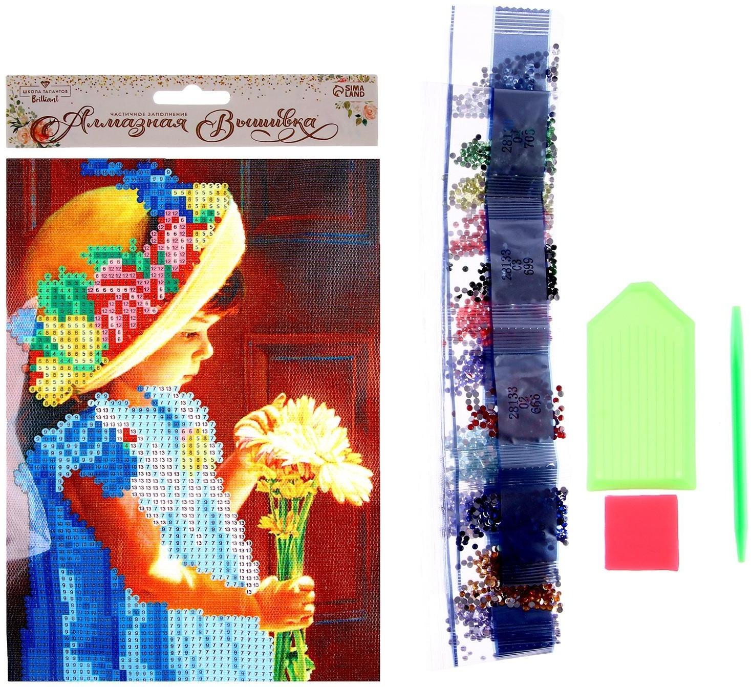 Алмазная вышивка с частичным заполнением «Девочка» и гравюра «Кошачьи нежности» А5