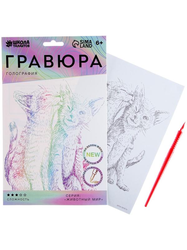 Алмазная вышивка с частичным заполнением «Девочка» и гравюра «Кошачьи нежности» А5