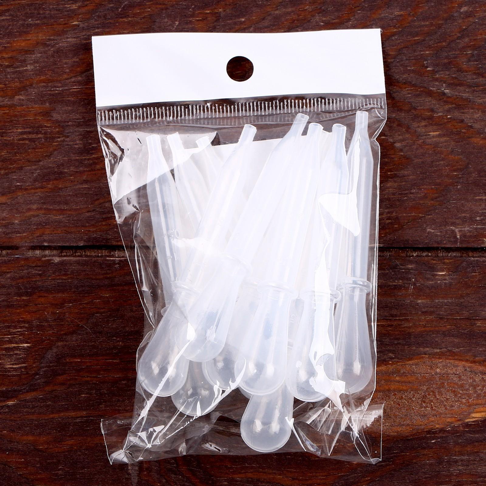 Пипетка для опытов и творчества 1,5 мл, набор 10 шт., размер 1 шт. — 1,4 × 7,9 см