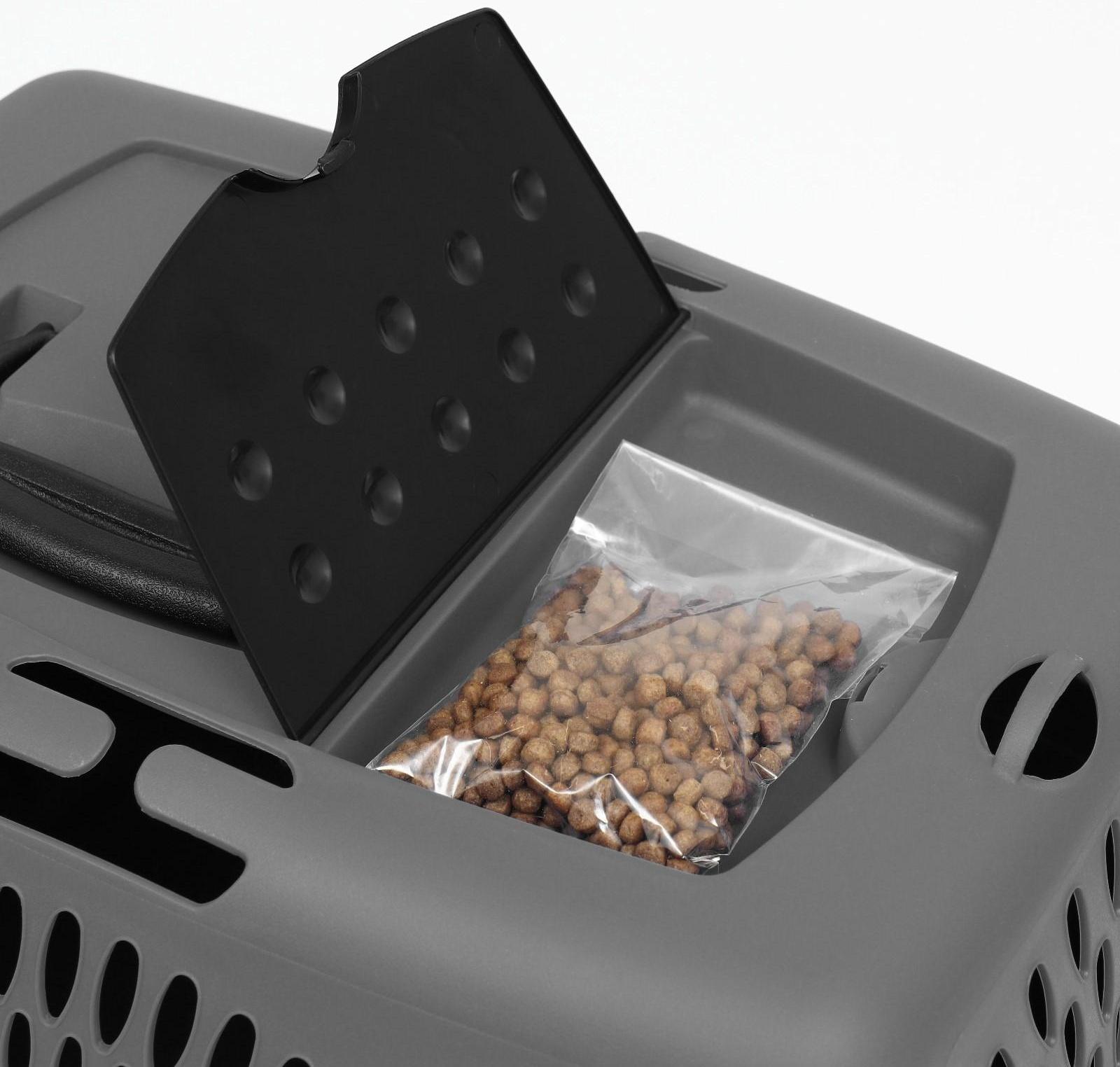 Переноска для животных с пластиковой дверью, 40 х 32 х 26, серая