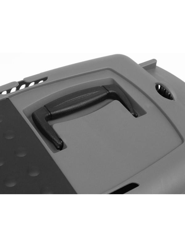 Переноска для животных с пластиковой дверью, 40 х 32 х 26, серая