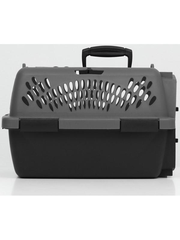 Переноска для животных с пластиковой дверью, 40 х 32 х 26, серая