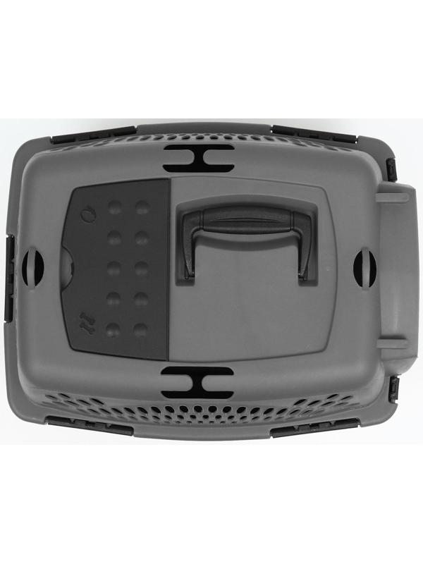 Переноска для животных с пластиковой дверью, 40 х 32 х 26, серая