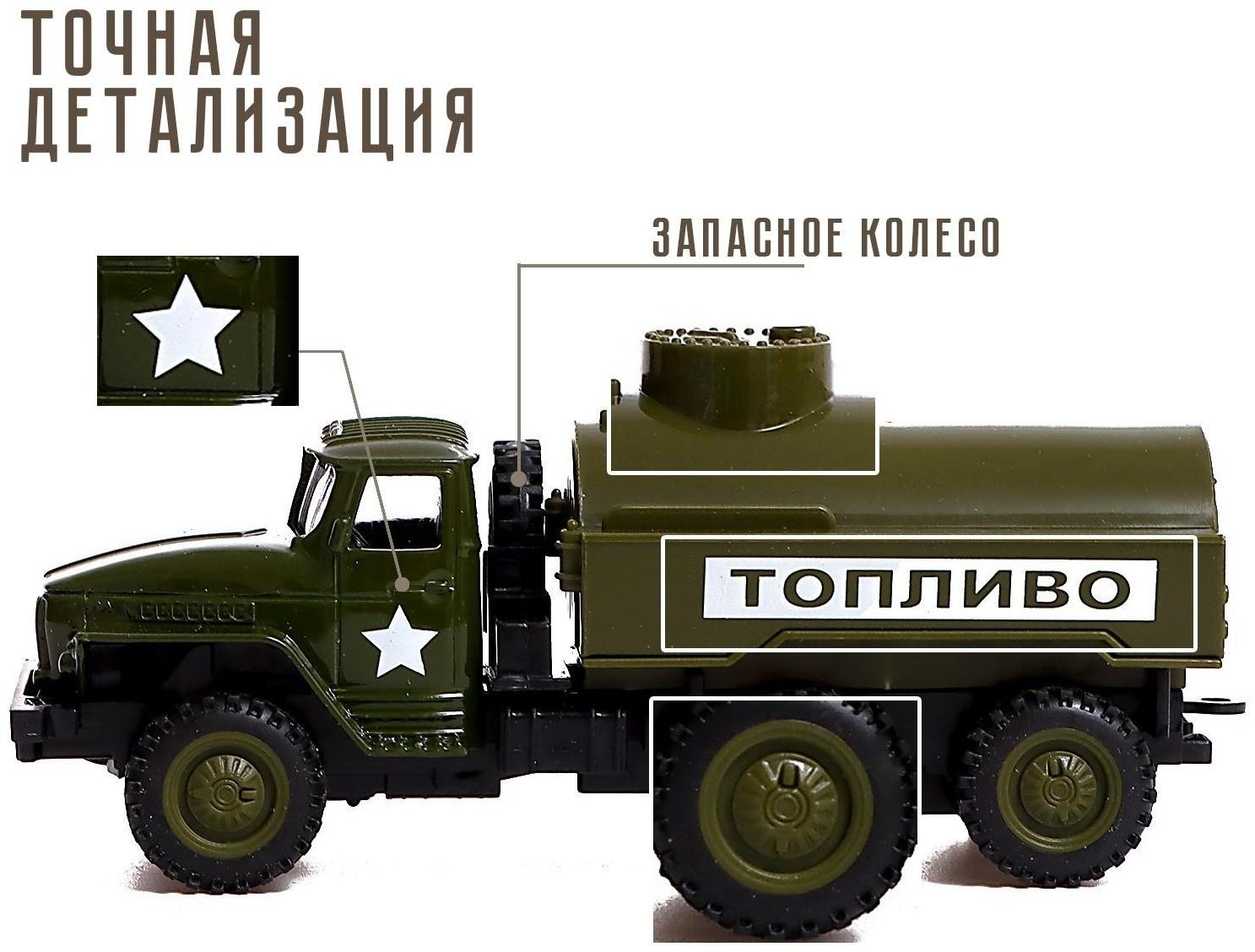 Грузовик металлический «УРАЛ «Армия», инерция, масштаб 1:43, цвет зелёный