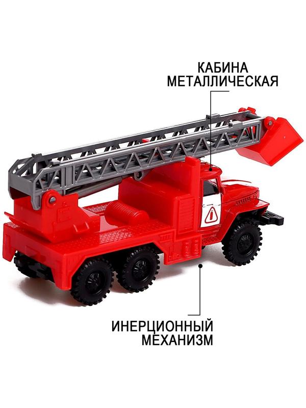 Грузовик металлический «УРАЛ «Пожарная охрана», инерция, масштаб 1:43