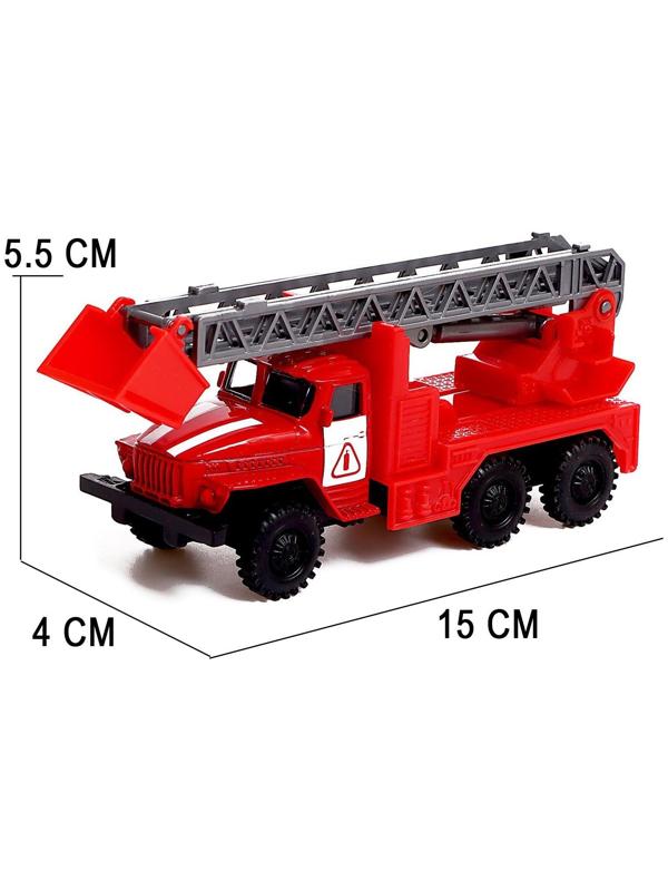 Грузовик металлический «УРАЛ «Пожарная охрана», инерция, масштаб 1:43