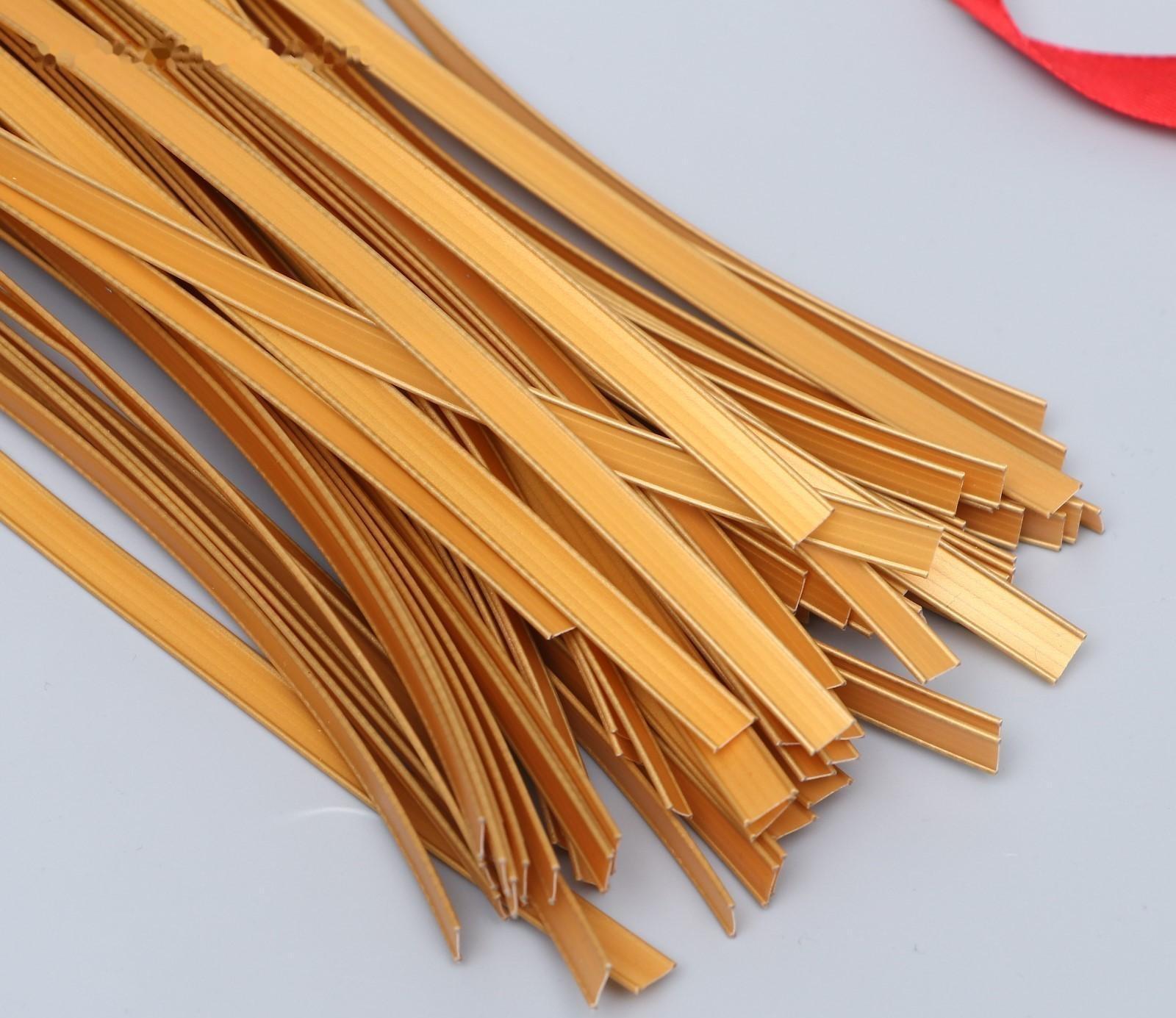 Клип-лента в нарезке, Золото, 25 см / 100 шт.