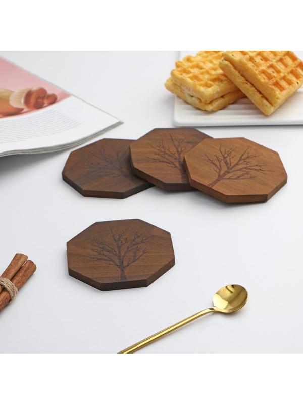 Набор подставок под кружки Magistro «Древо», 4 шт, акация