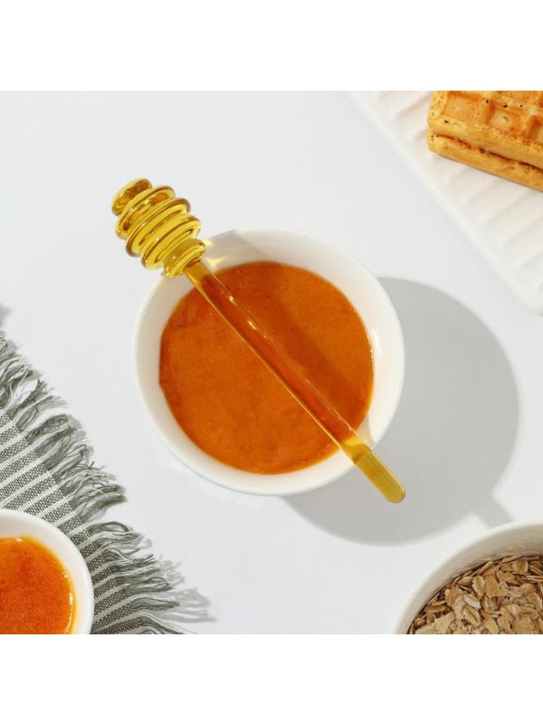 Палочка стеклянная для мёда «Медок», 15×3,2 см, цвет жёлтый