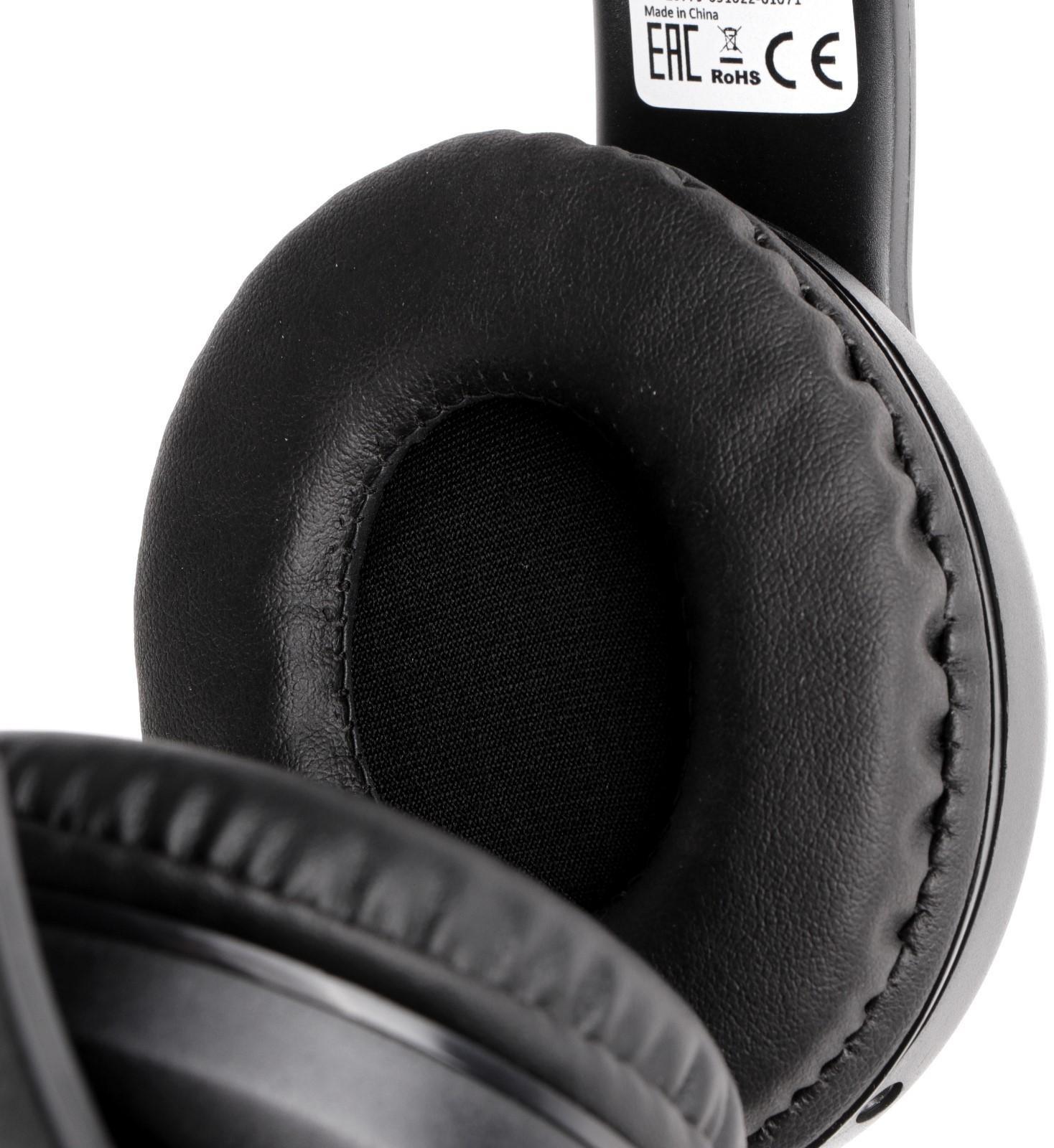 Наушники Defender FreeMotion B552, накладные, микрофон, управление, microSD, 200 мАч, черные