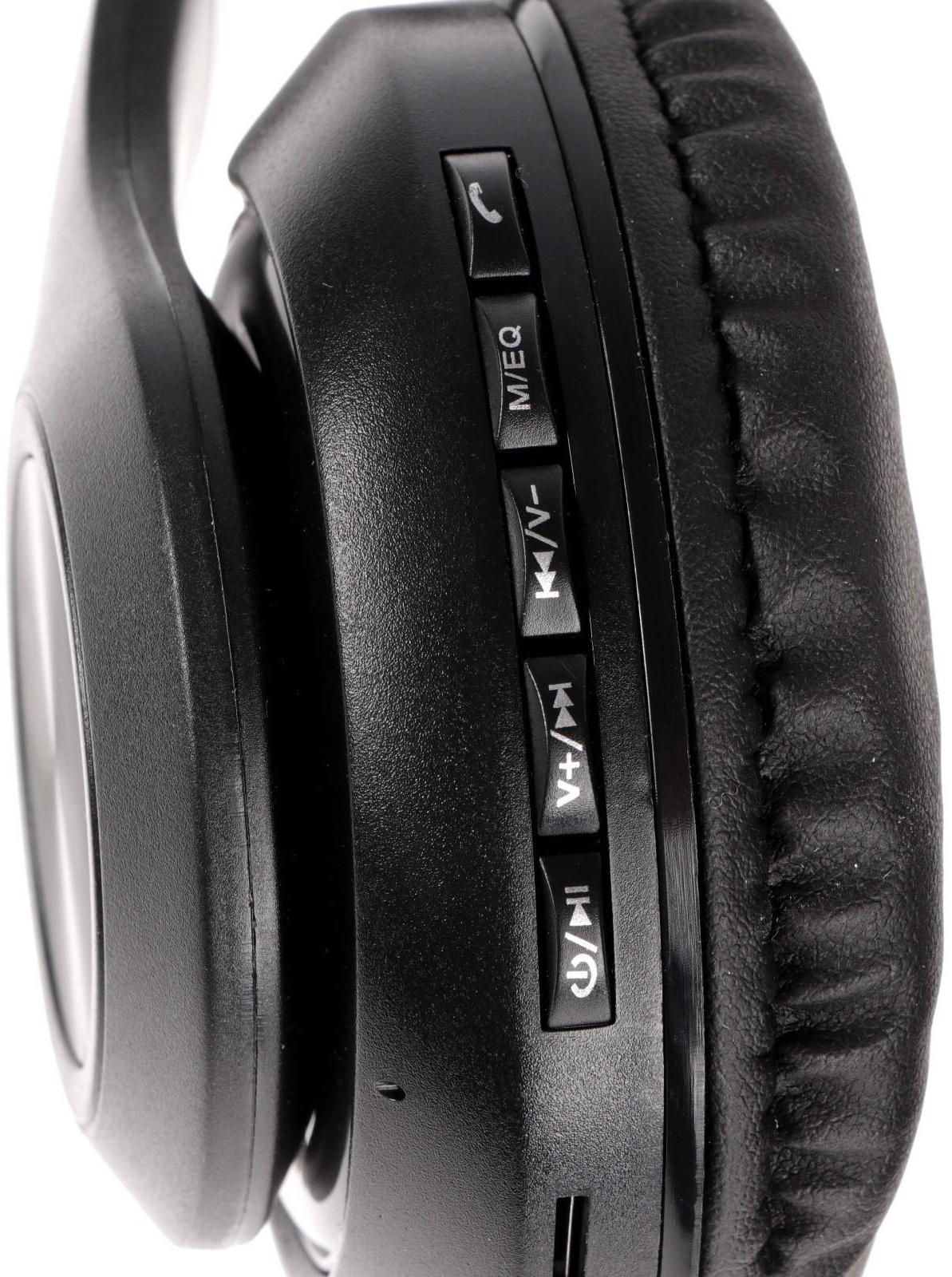 Наушники Defender FreeMotion B552, накладные, микрофон, управление, microSD, 200 мАч, черные