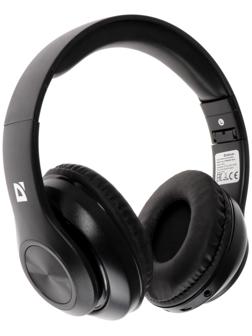 Наушники Defender FreeMotion B552, накладные, микрофон, управление, microSD, 200 мАч, черные