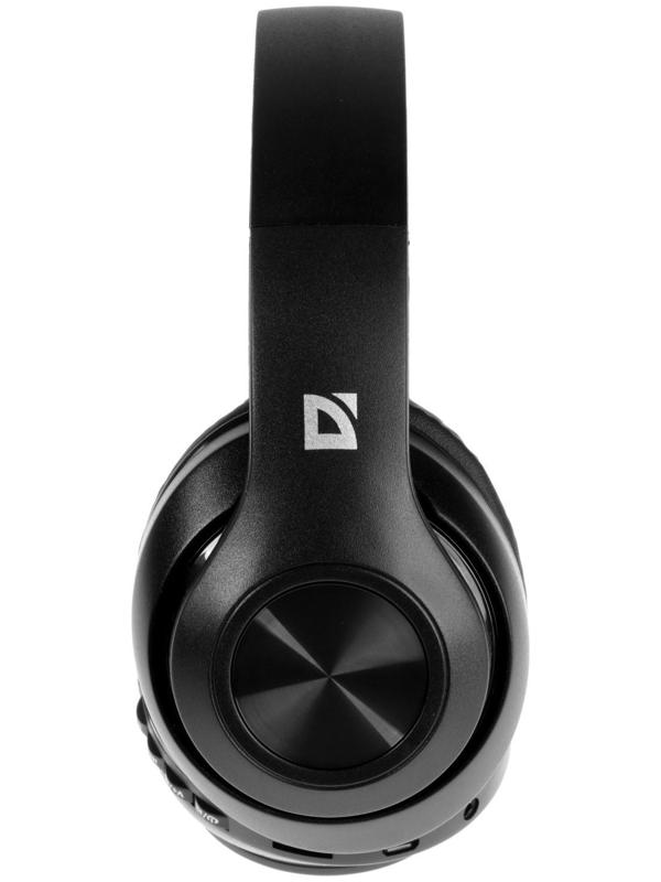 Наушники Defender FreeMotion B552, накладные, микрофон, управление, microSD, 200 мАч, черные