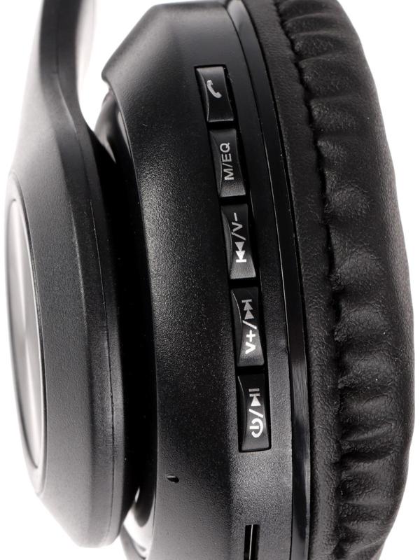 Наушники Defender FreeMotion B552, накладные, микрофон, управление, microSD, 200 мАч, черные