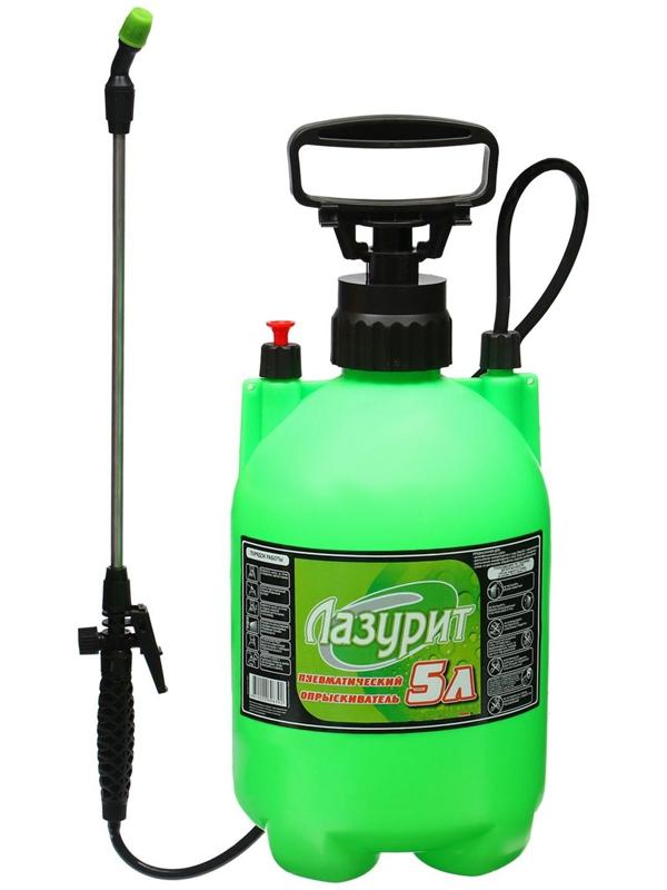 Опрыскиватель помповый, 5 л, пластиковый брандспойт, «Лазурит»