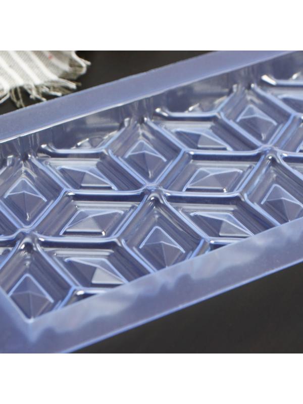 Форма для шоколада пластиковая «Ромбики», плитка 17,5×8,5×1 см