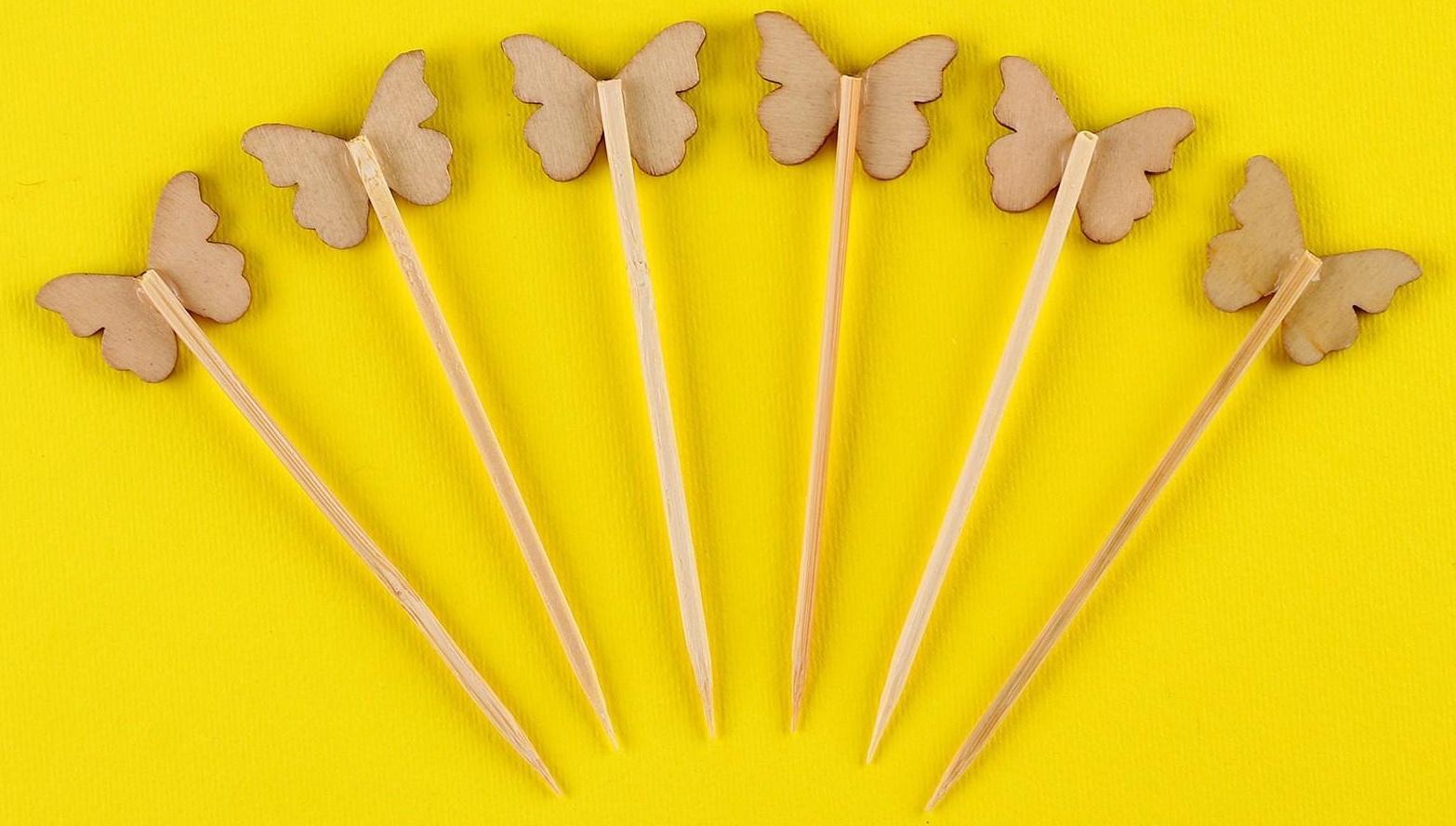 Шпажки бабочки (набор 6 шт)