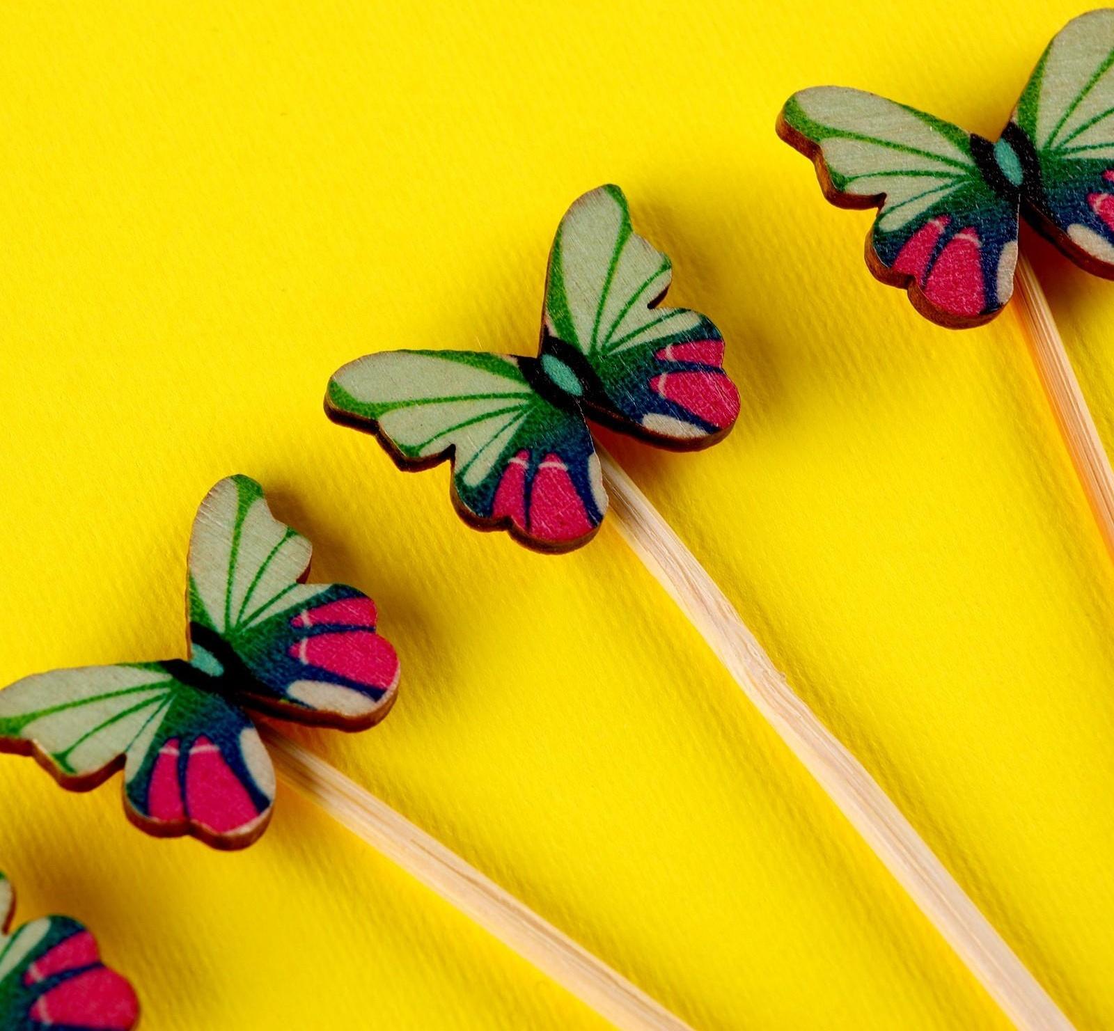 Шпажки бабочки (набор 6 шт)