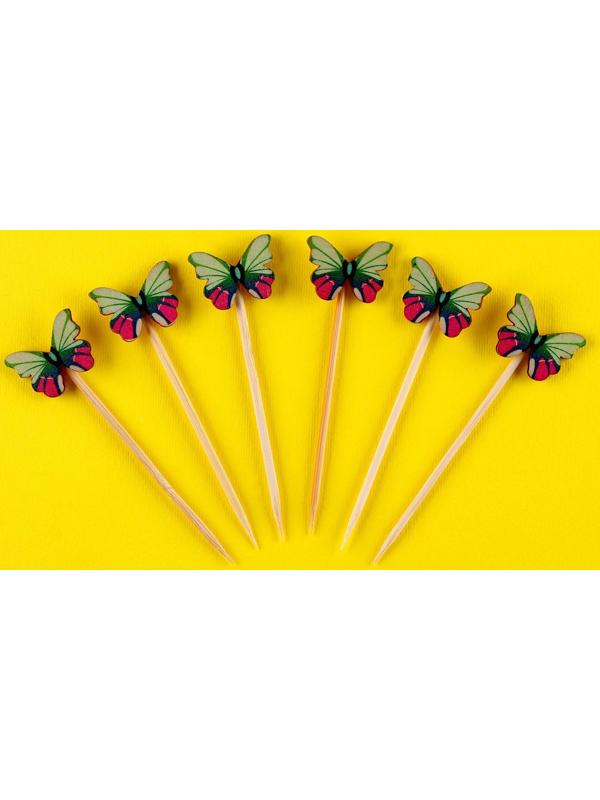 Шпажки бабочки (набор 6 шт)
