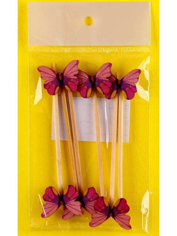 Шпажки бабочки (набор 6 шт)