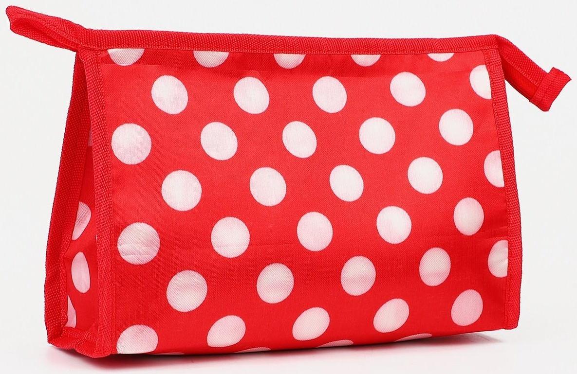 Косметичка на молнии, цвет красный