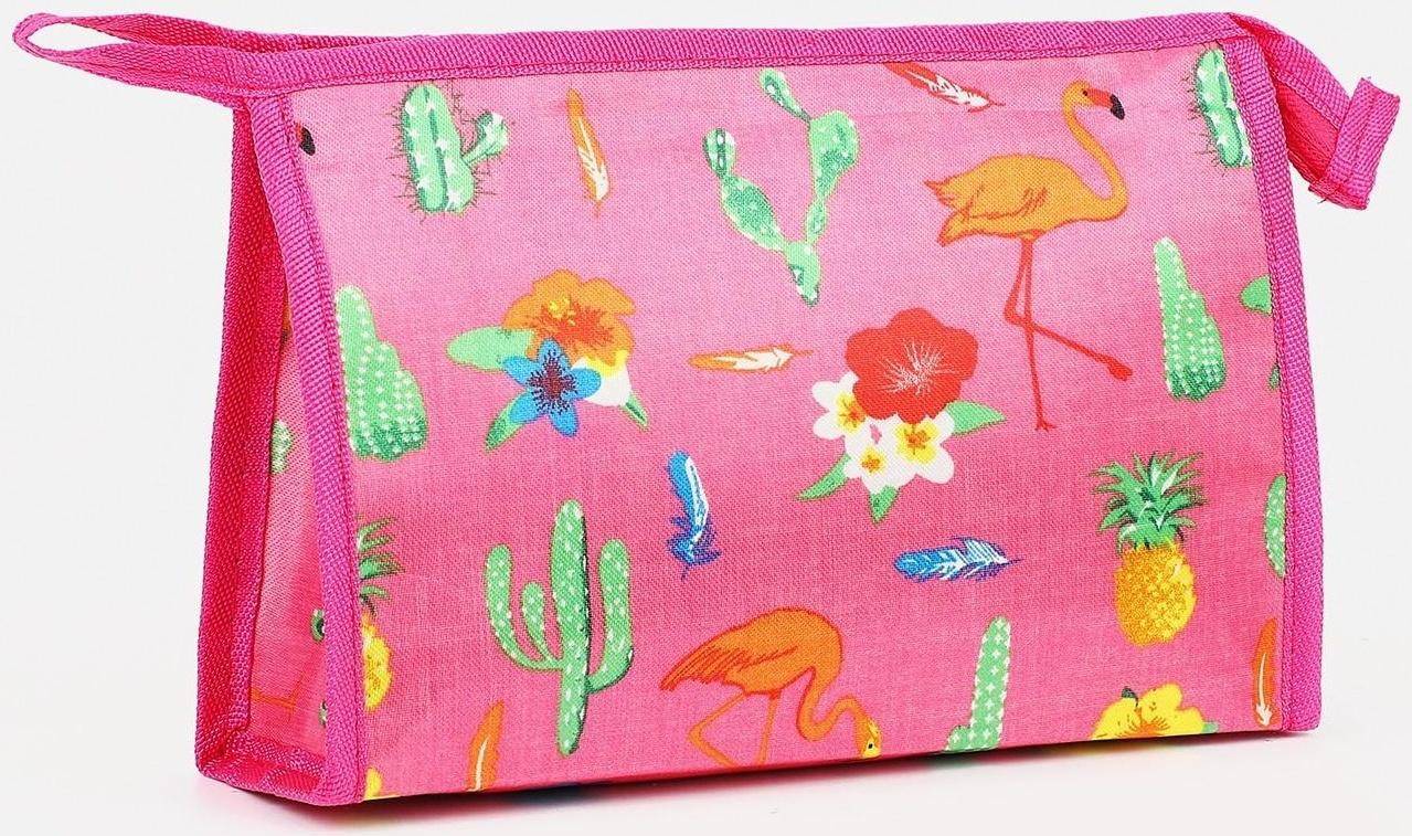 Косметичка на молнии, цвет розовый
