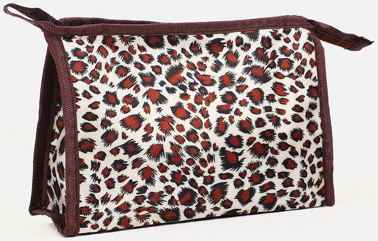 Косметичка на молнии, цвет коричневый