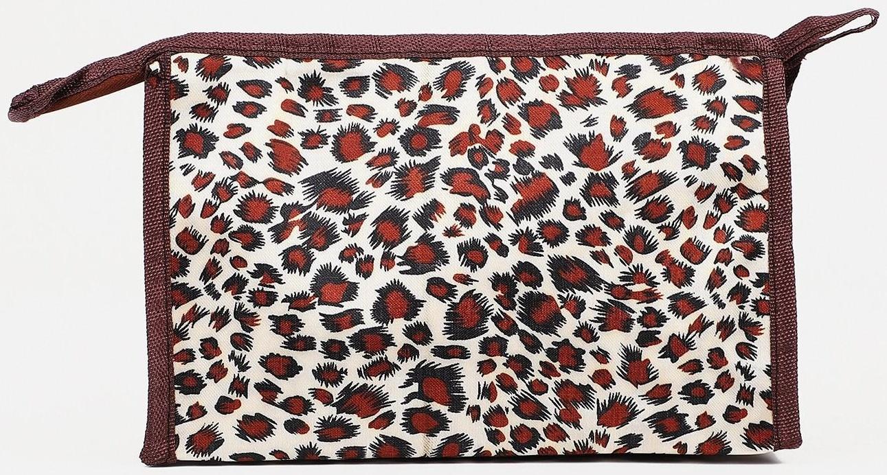 Косметичка на молнии, цвет коричневый