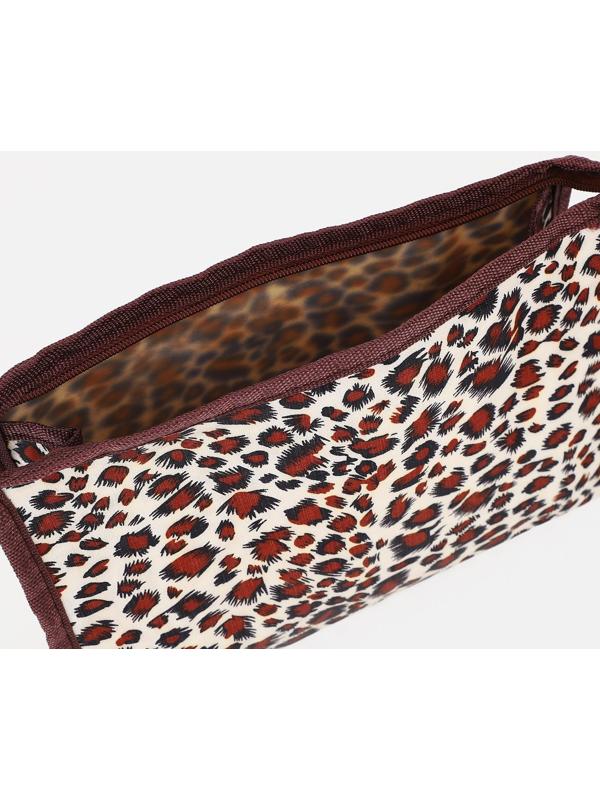 Косметичка на молнии, цвет коричневый