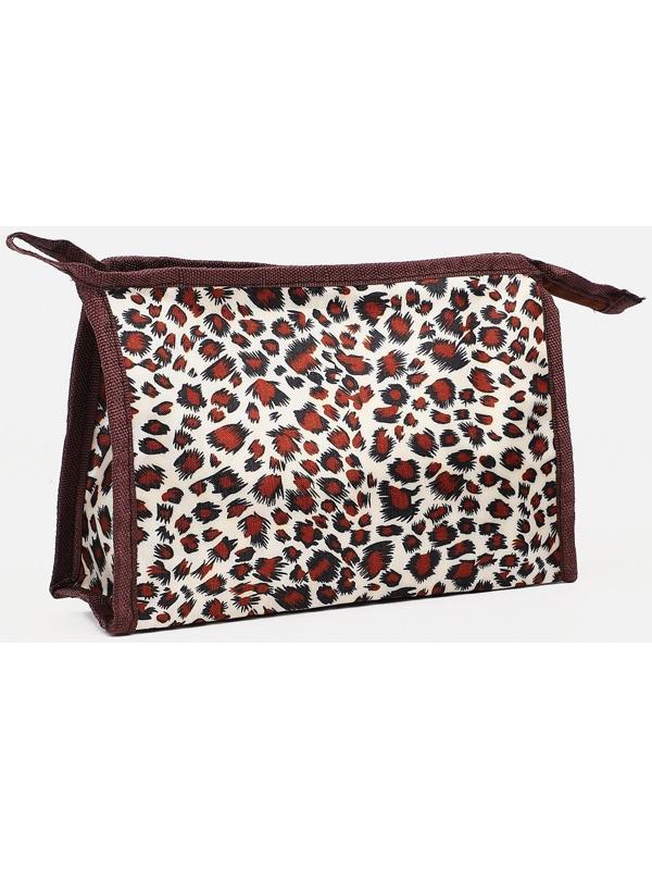 Косметичка на молнии, цвет коричневый