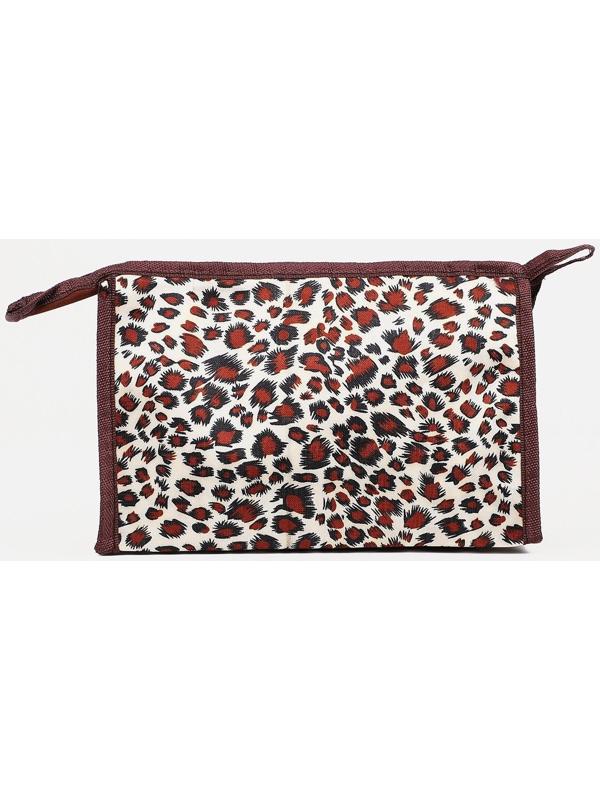 Косметичка на молнии, цвет коричневый