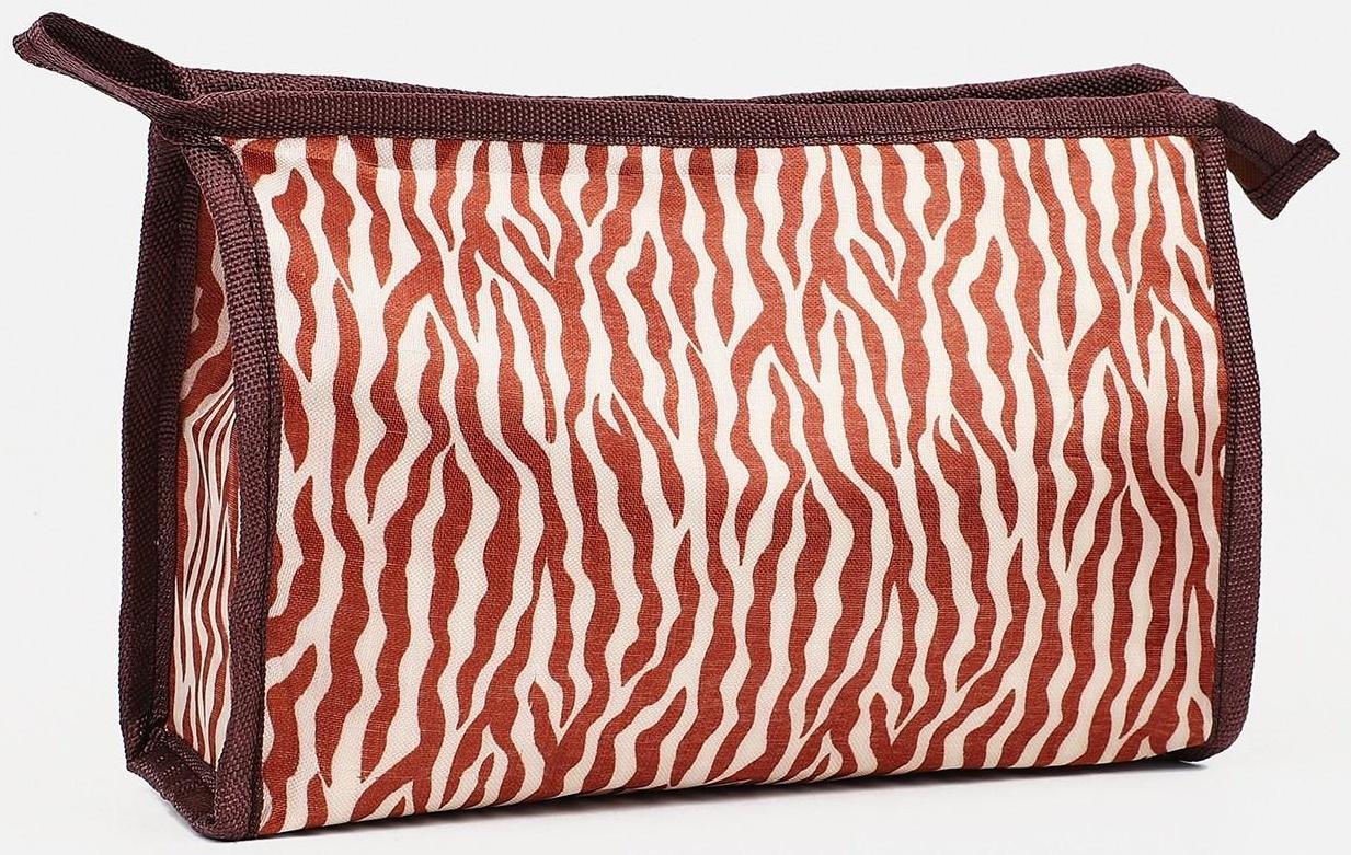 Косметичка на молнии, цвет коричневый